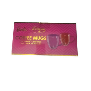 Dragon Glassware x Barbie Double Walled Glass Coffee Mugs, 16 oz, Set of 2